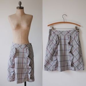 Anthropologie Edme & Esyllte Plaid Sidestep Skirt